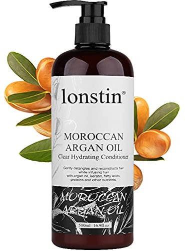 lonstin Argan Oil Hair Conditioner for Dry Damaged Hair, 500ml, Shine & Smooth, Unisex, Sulfate-Free, Deep Conditioner