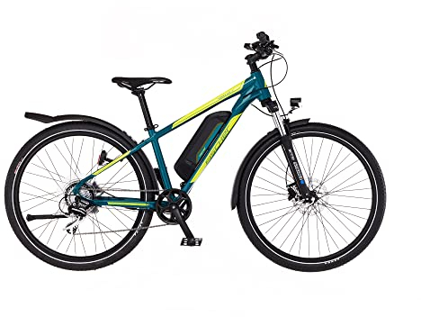 Fischer E-Bike ATB, Terra 2.1 Junior Elektrofahrrad für Jugendliche, RH 38 cm, Hinterradmotor 45 Nm, 48 V Akku, grün Glanz, 27,5 Zoll
