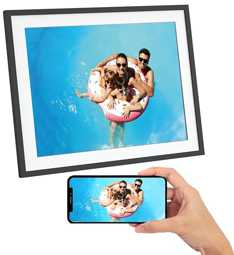 AGFA Photo – Digitaler Fotorahmen 17 Zoll Hohe Auflösung, mit Touchscreen, WLAN, 32-GB-Speicher, sofortigem Teilen von Fotos und Videos – Modell Realiview – Schwarz