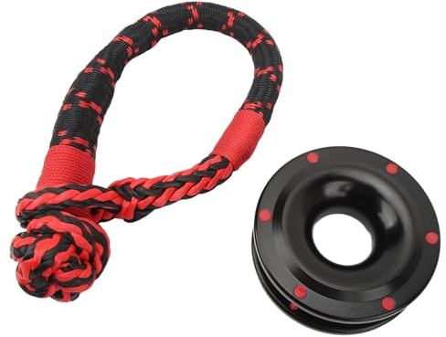 Manille Poulie Aluminumoy Corde En Nylon À Manille Souple Poulie De Rétention De Corde À Manille Souple Combo 22000Lbs Robuste Pour Tout-Terrain Atv Utv Remorque Camion Suv