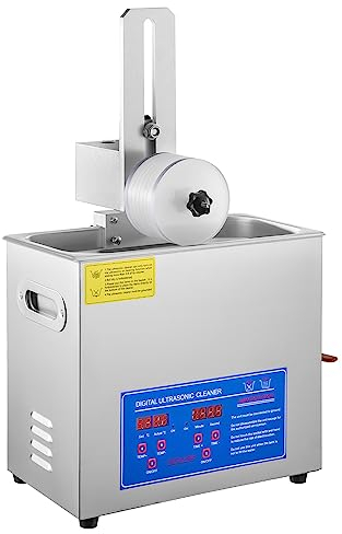 Machine à Laver Les disques/disques à ultrasons, Nettoyeur à ultrasons 6 L avec Chauffage et minuterie, 6 pièces Une Fois, relevable, Nettoyage en Profondeur, avec kit de Support de séchage
