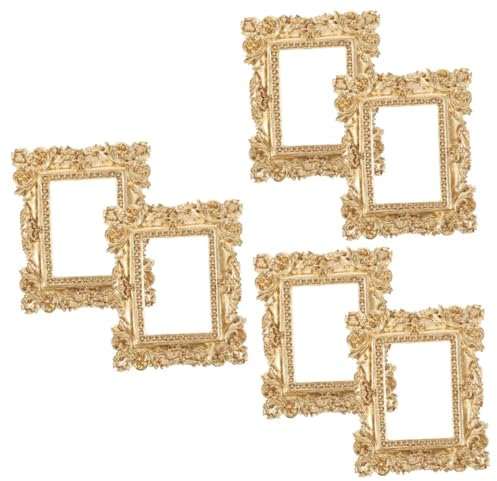 STOBAZA 6stücke Retro Resin Bilderrahmen Dekorative Fotorahmen Für Miniaturbilder Für Wohnkultur Büro Und Im Skandinavischen Stil Goldene Akzente