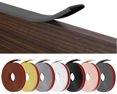 flintronic U-format sångband, TPE flexibelt möbelkantskydd, självhäftande kantbeklädnad för märkning, bilddörrar, bordshörn, plywood (5 x 18 mm, mörkgrå)