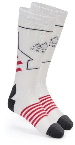 KADVA SKIO Skisocken Damen Größe 42/44 in Weiß aus Merinowolle Warme und atmungsaktive Socken für den Winter Hohe Konstruktion Schützt vor Abrieb in Skischuhen