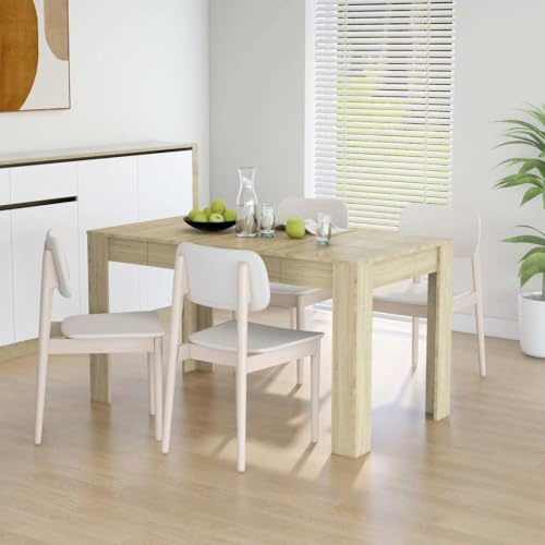 Myheimly Esstisch mit simplen Linien Küchentisch Esszimmertisch Speisetisch Tisch Esszimmer Küche Esszimmermöbel 140x74,5x76cm Holzwerkstoff Sonoma Eiche