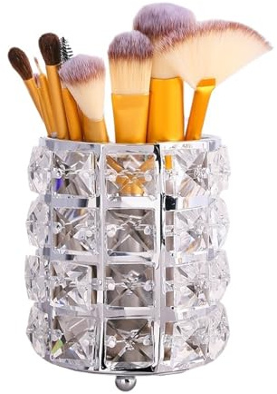 Porta fazzoletti in cristallo for casa, hotel, auto, portapenne, utensili, accessori cosmetici, portaoggetti da scrivania, decorazioni, carta assorbente(Silver pen holder)