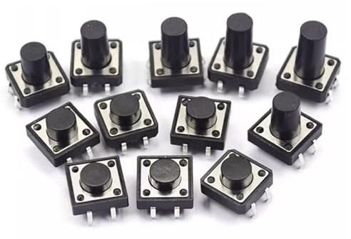 Mini interruptor pulsador táctil de 4 pines, 10 unidades(12x12x19MM)