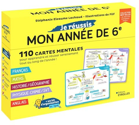 Je réussis mon année de 6e: 110 cartes mentales pour apprendre et réviser sereinement tout au long de l'année !
