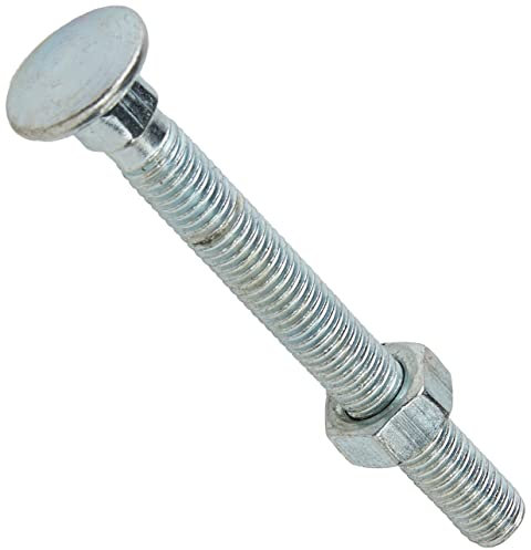Merriway BH04831 (25 Pcs) Carriage Bolts with Nuts, M8 x 75mm (5/16 inch x 3 inch) Zinc Plated - Pack of 25 Pieces