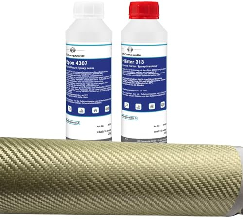 Epoxidharz 375g plus 1m² Aramidgewebe 170g/m² Köper zur Herstellung hochfester Bauteile sehr gute Haftung hohe Klebkraft