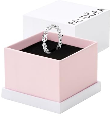 Pandora Anillo con diseño de corazones anudados, talla 52