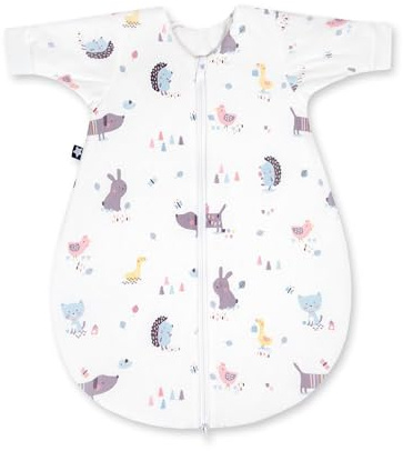 Julius Zöllner Baby Winterschlafsack aus Jersey Baumwolle, Größe 74, Standard 100 by OEKO-TEX, Crazy Animals
