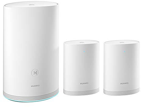 Huawei Wi-Fi Q2 Pro (1 Base + 2 Satélites) - Sistema de Wi-Fi en casa, Gigabit Powerline, Puertos GE completos, Roaming sin interrupciones, optimización de Wi-Fi de 5 GHz, Baja latencia, Plug & Play
