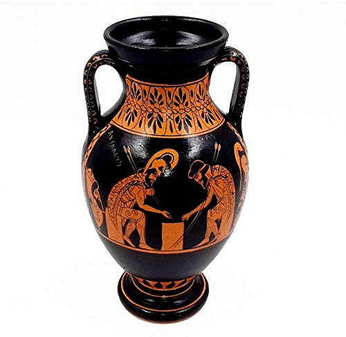 Cerαmica de figuras rojas de 22 cm, αnfora que representa a Αyax y Aquiles