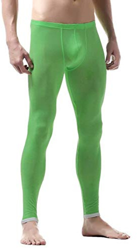 ranrann Collant de Sport Homme Sexy Legging Taille Elastique Pantalon Thermique Fitness Musculation Course Running Gym Course Yoga Respirant Stretch Sportwear M-XL Type D Vert M