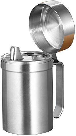 Edelstahl-Olivenöl-Spenderflasche, auslaufsichere Kochöl-Dose, tropffreier Küchenspender-Topf, Sirup-Behälter, Vorratsbehälter mit Deckel, einfach zu befüllen und zu reinigen (550 ml)