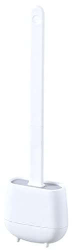 Brosse WC et Support en Silicone – Brosse Souple avec Installation sans Trou et Base Anti-Fuite – Excellent Outil pour Les Toilettes domestiques