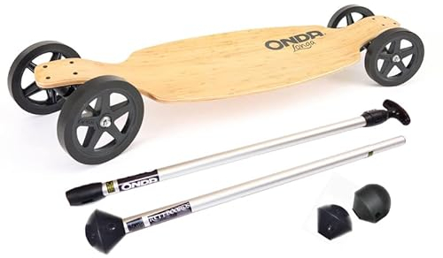 Offroad-Longboard Onda Longa von Onda Motion - 107 cm x 27 cm - Allterrain - Longboarding - Landpaddling (Longboard mit Aluminium-Landpaddling-Stick)