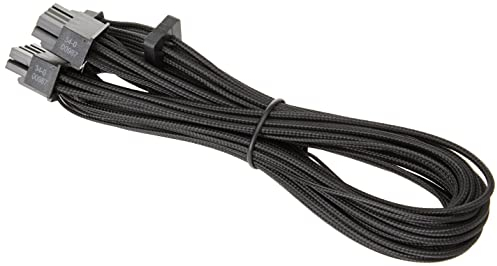 Corsair Premium 600W PCIe 5.0 / Gen 5 12VHPWR PSU Cable - Fits Type-4 PSUs via Dual 8-pin PCIe - 12+4pin Connector - Mesh Paracord Sleeving - Black