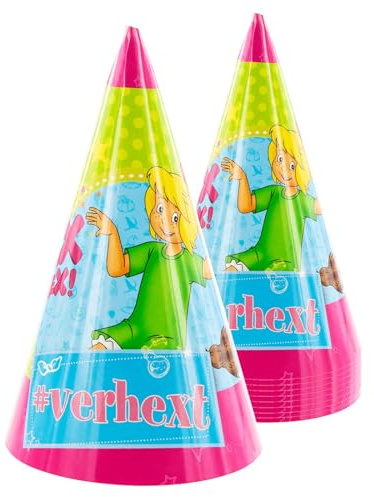Party Factory 10 Partyhütchen, ca. 10x16cm, bunt, Partyhüte aus Pappe für Kindergeburtstag oder Mottoparty