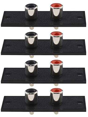 ECSiNG 4 STÜCKE Cinch-Anschluss 2-Wege-Cinch-Anschluss Wandplatte Platte Eingang Phono-Chassis-Buchse AV-Audio-Anschluss Heim-Audio-Zubehör