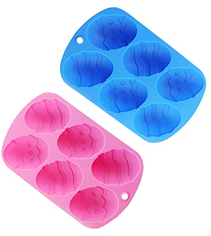 KUKUUU DIY Mold Making Kit 2pcs Six Egg Mold Molde De para Resina Silicone Baking Sheet Egg Shaped Mold DIY Silicone Baking Biscuits Baking Easter Silicone Egg Silicon Mold Silicone Chocolate Mould