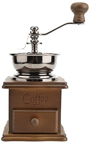 Macinacaffè Manuale Stile Vintage Ottimo Regalo Macinacaffè in Legno Cast Antico con Macinini da Caffè a Manovella in Legno