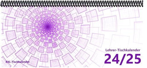 Lehrer - Tischkalender 2024/25: XXL-Tischkalender, Bunt-Kalender Tunnel lila 14,5 x 32,5 cm