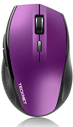 TECKNET Bluetooth Mouse, 4800 DPI WirelessMouse, Cordless Mice Ergonomic Portable for Laptop, ComputerMouse with 6 Adjustable DPI, PC Mouse with 24 Month Battery Life, Battery Indicator