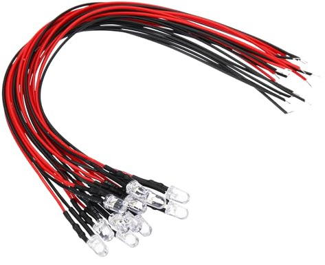 PATIKIL 5mm LED Diode Light 12 Pcs 6V DC Warm White Light