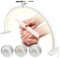 VINGVO Half Moon Lamp, Foldable 3000‑6000k Half Moon Light, Nail Desk Lamp with Phone Holder, LED Nail Light for Desk, White Desk Lamp for Lash Eyelash Extension, Tattoo,Nail, Eyebrow (White)