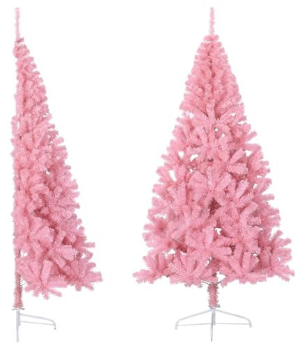 Somanki Albero di Natale artificiale con supporto in PVC rosa 210 cm, Christmas Tree Decorations, abete artificiale albero, albero di Natale
