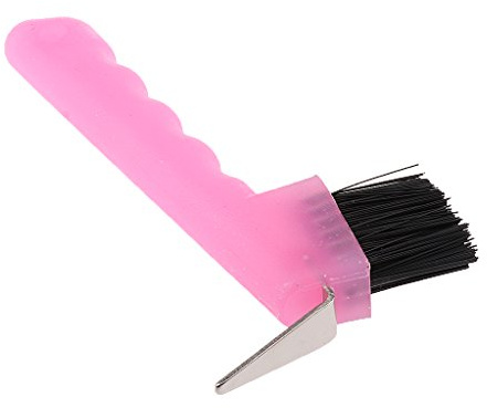 Hufkratzer mit Bürste Pferdepflege-Ausrüstung, Rosa
