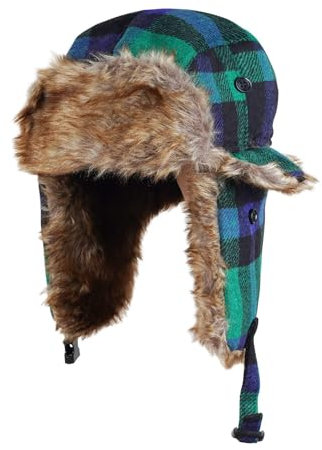 Asudaro Wintermütze Plaid Trooper Hut Fliegermütze Trappermütze Winddichte Warme Reiten Skifahren Mütze mit Ohrenklappen Warme Kunstfellmütze Bomber Hut für Frauen Männer Blau