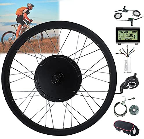 Kit de conversion de vélo électrique 72 V 3000 W, ensemble de moteur de moyeu de vélo électrique pour 20 vélos électriques avec panneau LCD – Roue arrière à entraînement direct pour batterie E-Bike