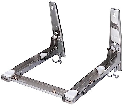 ABOOFAN Mikrowellen-backofenrost Aus Edelstahl Faltbarer Wand-halter Für Küche Mit Vier Befestigungsschlitzen Und Stabilen Haken Bis Tragkraft