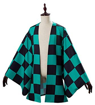 Daiendi Anime Cosplay Herren Kostüm Grün Haori Unisex Adult Kimono Coat Halloween Karneval S