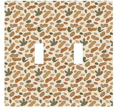 Placca decorativa per interruttore della luce, 2 piastre da parete di medie dimensioni, 12,4 x 12,7 cm, set con coperture per presa a arachide, piastra da parete, in policarbonato termoplastico