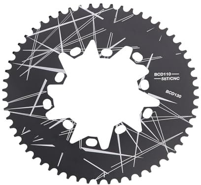MDHQ Kettenblatt aus Aluminiumlegierung, ovales Scheiben-Kettenblatt für Rennräder, Klappräder, 52T/54T/56T/58T/60T Fahrräder, ovales Kettenblatt