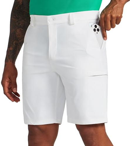 WILLIT Short cargo stretch pour homme - Séchage rapide - Léger - Avec poches - 9, Blanc., 32W