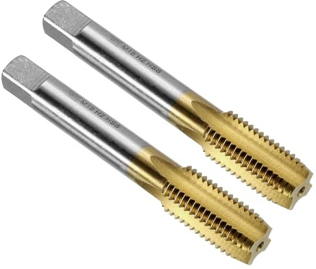QUARKZMAN 2 Stück HSS Gewindebohrer, M16 x 1,5 Metric Gewindeschneider, Titanbeschichtet, Rechtsgewinde
