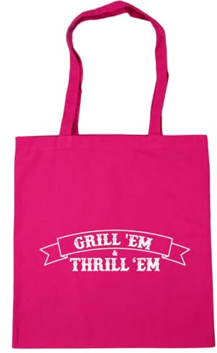 Hippowarehouse Grill 'em and thrill 'em Tote Shopping Gym Beach Bag 42cm x38cm, 10 litres