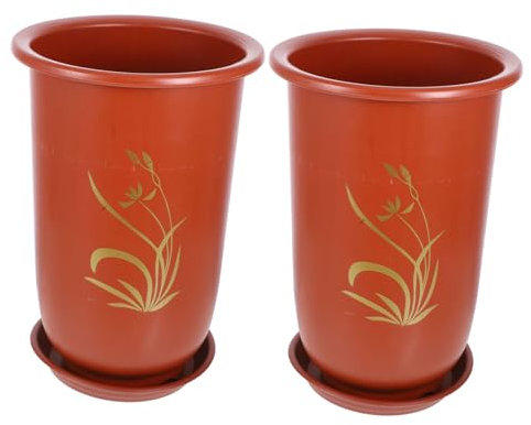 HEMOTON 2piezas Maceta De para Orquídeas Macetas para Viveros para Plantas De Interior Decoración Exterior De Primavera con Platillo Color para Suculentas y Cactus