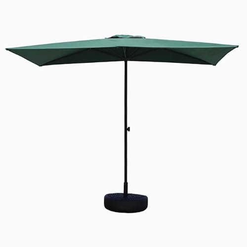 Demi-parasol rectangulaire réglable pour jardin, balcon, porche, montage mural, vert élégant, 250 x 130 cm, pour protection solaire
