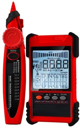 Probador de cable de red, multímetro, seguimiento de cable LAN, prueba POE, sensibilidad, rastreador de línea ajustable(Cable Tester)