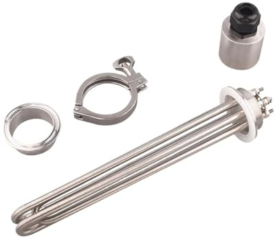 Vqxmhrpw 2 Tri Clamp Heating Element Electric Immersion Water Heater For Homebrew Stainless Steel 304 220V 380V 4.5KW 6KW 9KW(C,WITH SUS COVER_6KW 250MM)