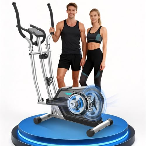 Neezee Crosstrainer für Zuhause mit Bluetooth-App,16-Stufiger Widerstandsstufen,6 kg Magnetischem Schwungrad,Ellipsentrainer mit LCD-Monitor,Pulssensor,Flaschenhalter-Gerätehalterung