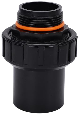 Tuyau d'eau Droit pour Réservoir de Sable avec Joint fileté, Adaptateur en PVC pour Raccords de Pompe de Piscine, Connecteur en PVC Noir étanche pour Réservoirs de Sable, 1 Paquet (1,5