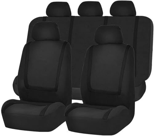 Auto Sitzbezüge Set für Hyundai Tucson 2004 2005 2006 2007 2008 2009, Atmungsaktiv Bequem Vorne und Hinten Auto-Schonbezüge Stoff Sitzbezug Innenraum Schonbezüge,E-Black