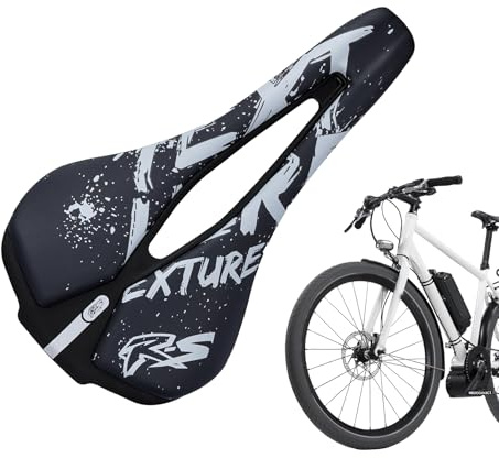 Sella per bici da strada, da uomo, per il massimo comfort, riflettente, imbottita, ergonomica, impermeabile, traspirante, cuscino per esercizi, interni, cruiser, gravel, pendolarismo e pista
